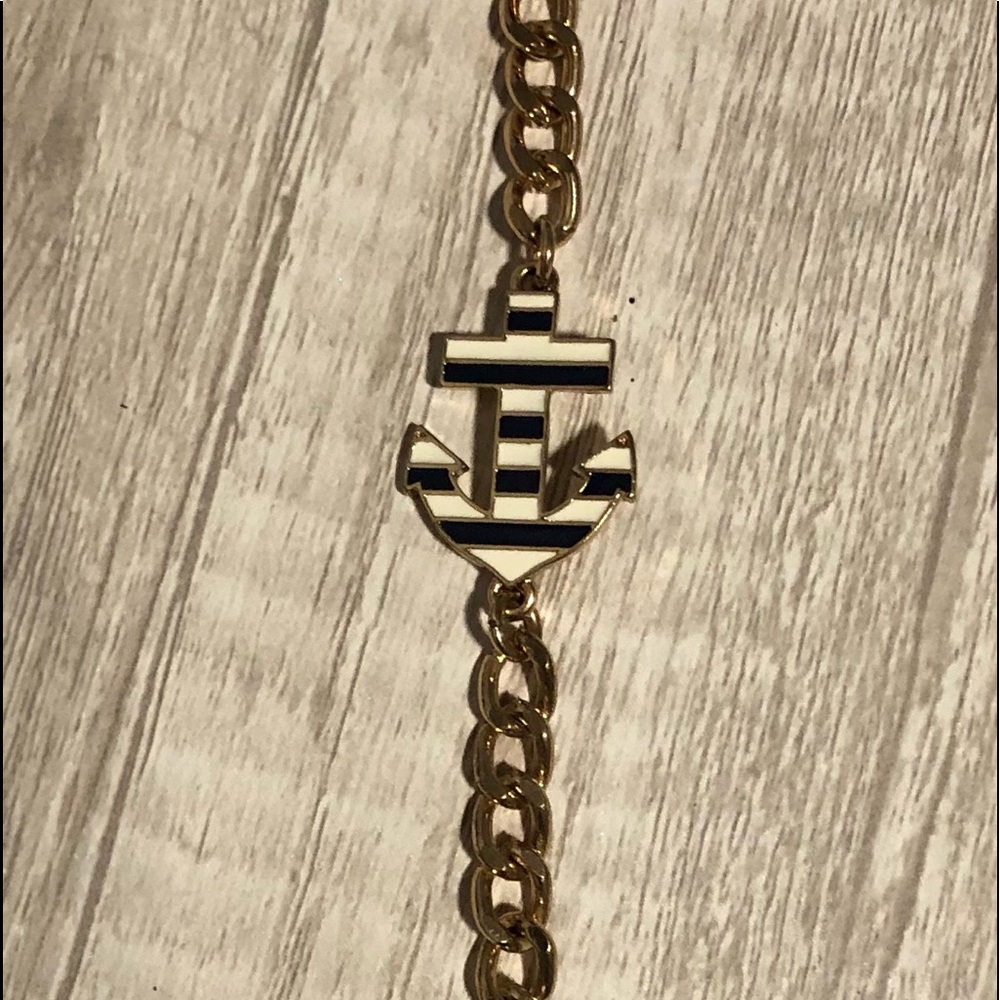 Anchor Bracelet.  Navy and gold.  Novelty